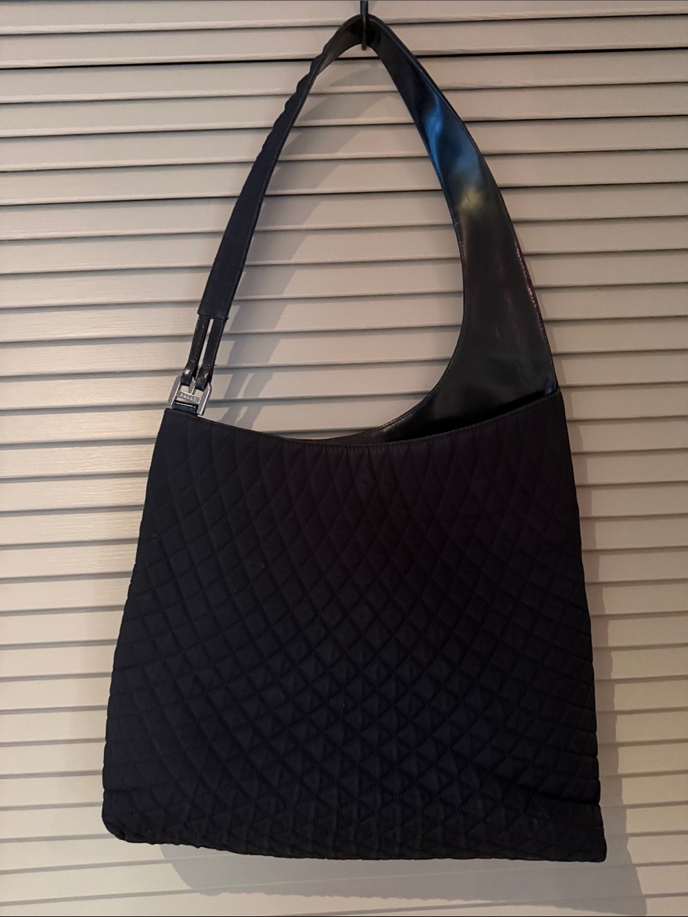 Bally Black Quilted Shoulder Bag with Smooth Leather Strap